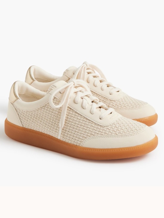 J. Crew Shoes - J. Crew Crochet Knit Sneakers in Cream with Gum Sole